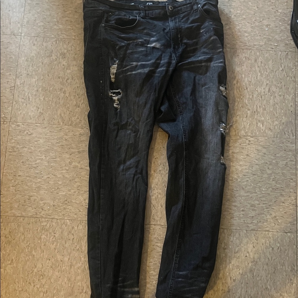 Men's Skinny Distressed Jeans - Black